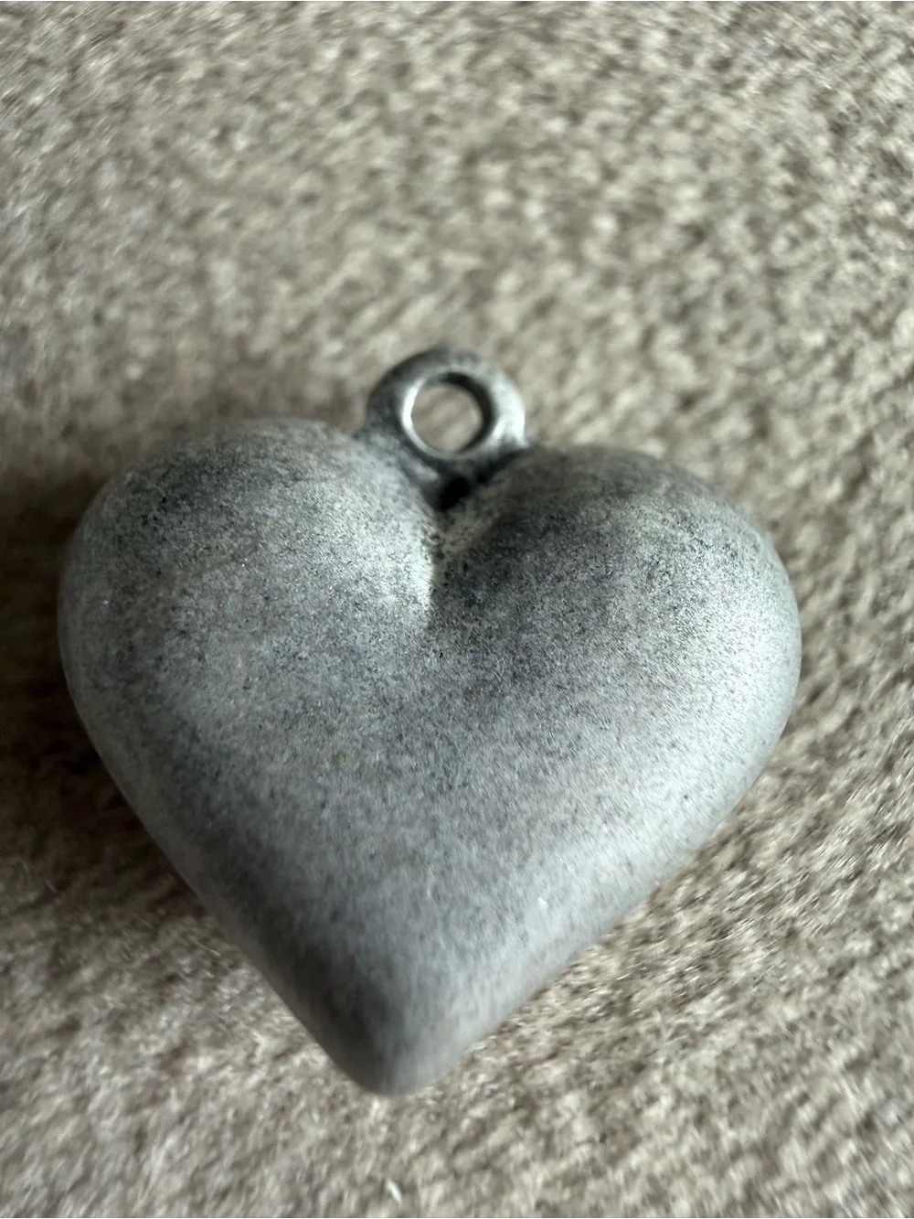 Matte Silver Heart Charm Pendant